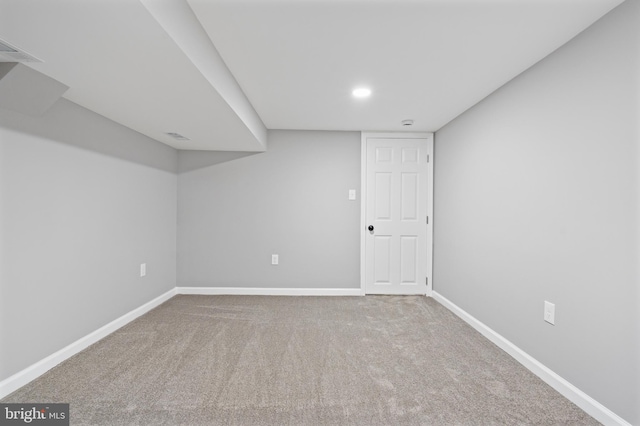 3531 Milford Mill Rd, Baltimore, MD 21244 - finished below grade area with carpet flooring, baseboards, and recessed lighting