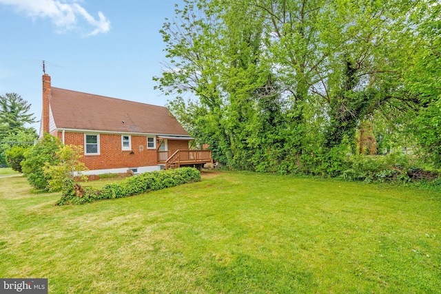 3531 Milford Mill Rd, Baltimore, MD 21244 - view of green lawn featuring a wooden deck
