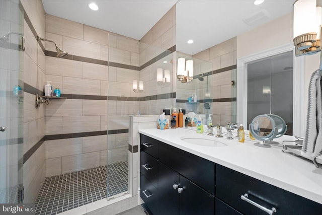 101 Greenspring Rd, Wilmington, DE 19807 - full bath with a shower stall, vanity, and recessed lighting