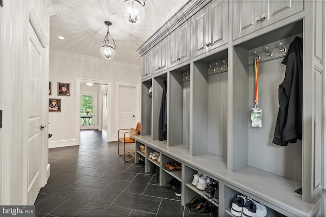 101 Greenspring Rd, Wilmington, DE 19807 - mudroom with crown molding and recessed lighting