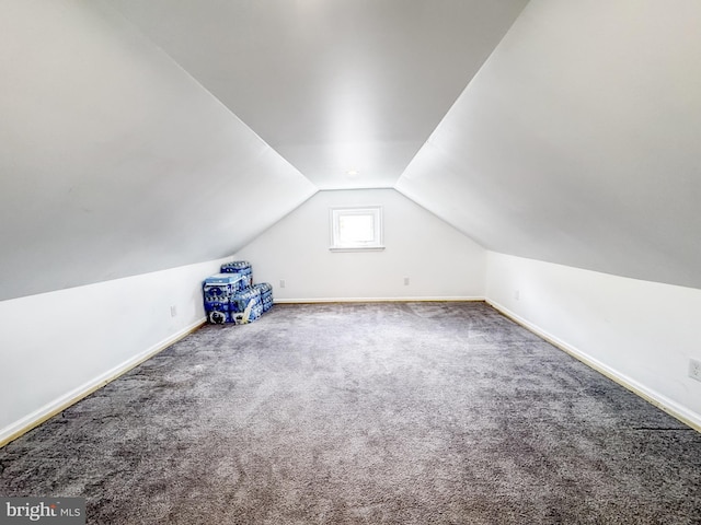 106 Killoran Dr, New Castle, DE 19720 - additional living space featuring carpet floors, lofted ceiling, and baseboards