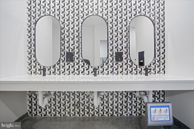 bathroom view of double sink
