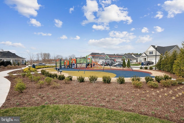 view of pool featuring a residential view