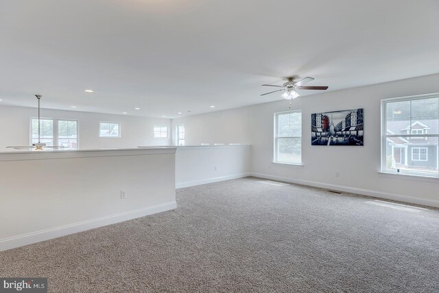 22378 Mahogany Rd, Milton, DE 19968 - unfurnished room featuring ceiling fan, carpet flooring, baseboards, and recessed lighting