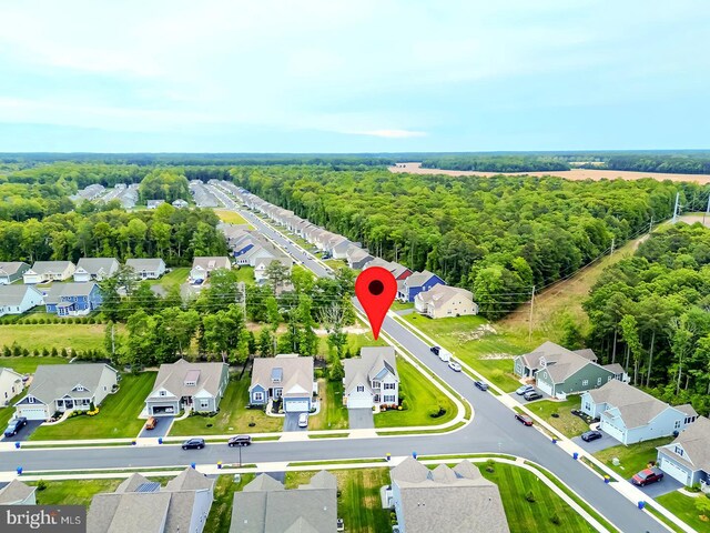 22378 Mahogany Rd, Milton, DE 19968 - aerial view of residential area with a heavily wooded area