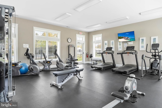 22378 Mahogany Rd, Milton, DE 19968 - exercise room featuring healthy amount of natural light and baseboards