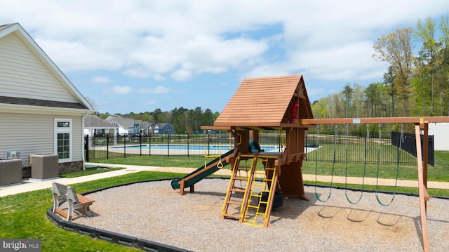 22378 Mahogany Rd, Milton, DE 19968 - view of jungle gym with central air condition unit