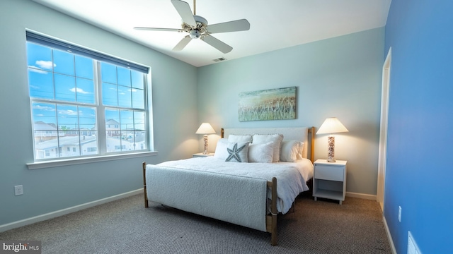 43 W Susquehanna Dr, Little Egg Harbor Twp, NJ 08087 - carpeted bedroom with multiple windows, baseboards, and ceiling fan