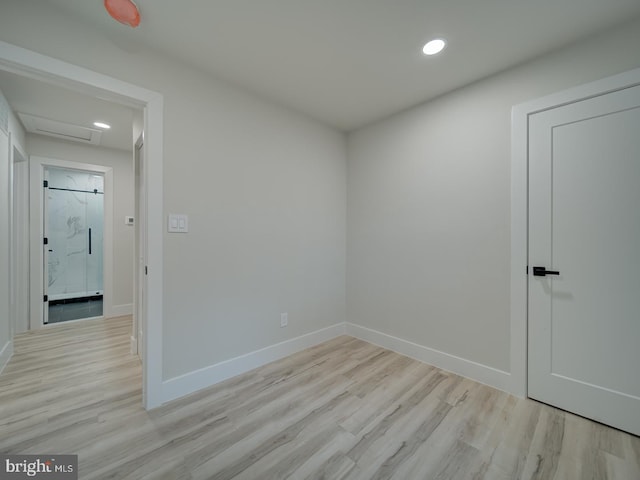 3207 28th Pkwy, Temple Hills, MD 20748 - unfurnished room featuring attic access, light wood-style floors, and recessed lighting