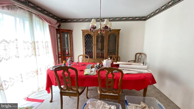 341 Chimney Oak Dr, Joppa, MD 21085 - dining area featuring carpet and a chandelier