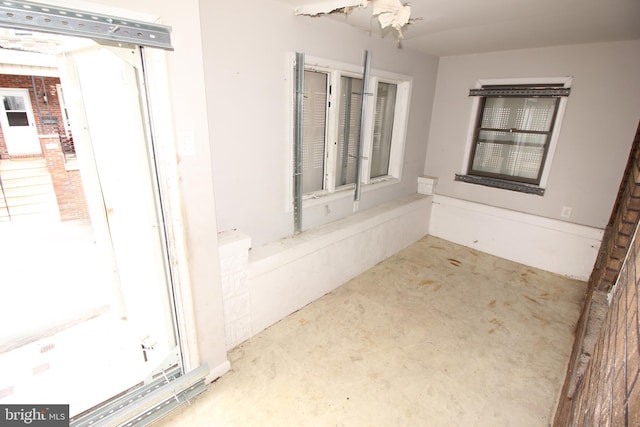 interior space with a ceiling fan