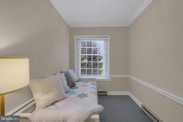 612 Old Rte 322, Spring Mills, PA 16875 - sitting room with a baseboard radiator, baseboard heating, ornamental molding, and baseboards