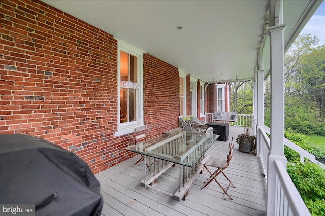 612 Old Rte 322, Spring Mills, PA 16875 - wooden terrace with a grill and a porch