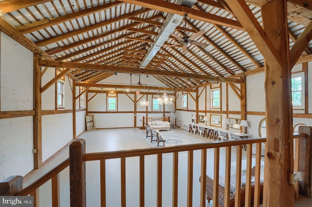 612 Old Rte 322, Spring Mills, PA 16875 - miscellaneous room featuring a chandelier and vaulted ceiling