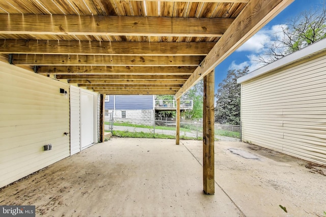 view of patio / terrace featuring fence