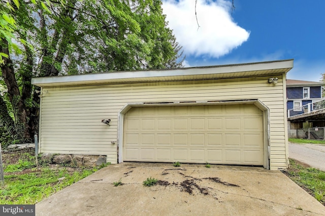 view of garage