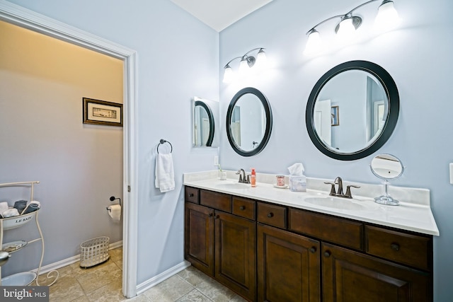 24928 Rivers Edge Rd, Millsboro, DE 19966 - full bathroom with double vanity and baseboards