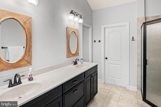 1760 Florence Rd, Mount Airy, MD 21771 - full bath with a stall shower, double vanity, and tile patterned flooring