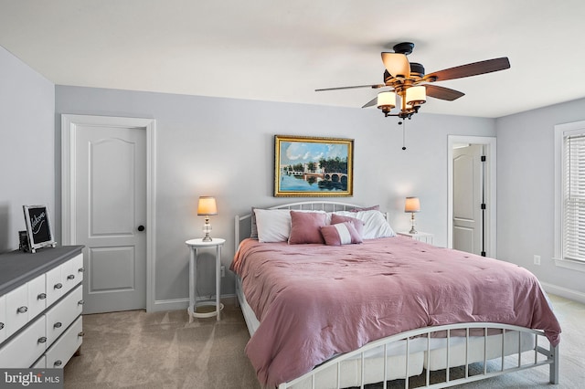 1760 Florence Rd, Mount Airy, MD 21771 - bedroom featuring light carpet, baseboards, and ceiling fan
