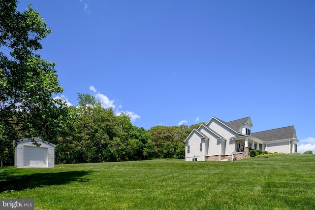 1760 Florence Rd, Mount Airy, MD 21771 - view of green lawn featuring a garage and an outbuilding