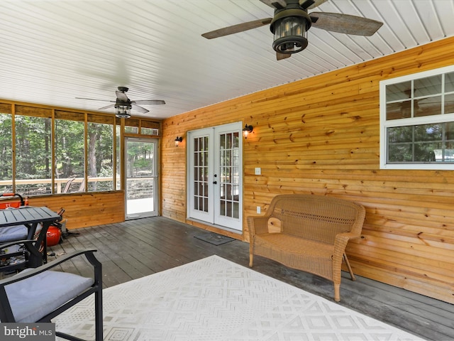 79 Whiskey Still Rd, Berkeley Springs, WV 25411 - sunroom / solarium with a ceiling fan and french doors