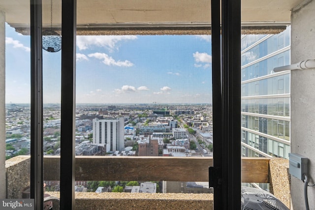 balcony featuring a city view