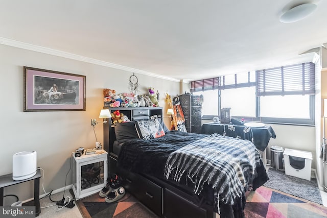 bedroom featuring ornamental molding