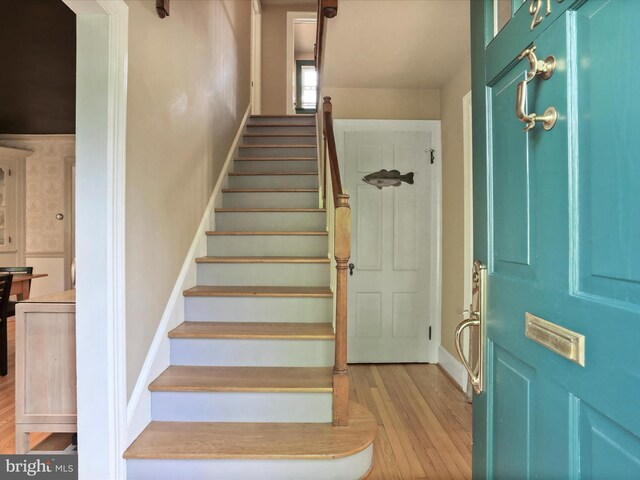 210 W 1st St, Front Royal, VA 22630 - staircase featuring wood finished floors