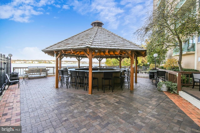 view of patio / terrace with a gazebo