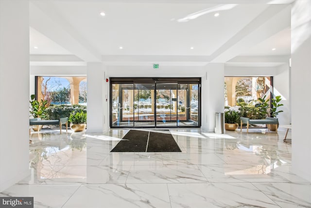 community lobby featuring recessed lighting