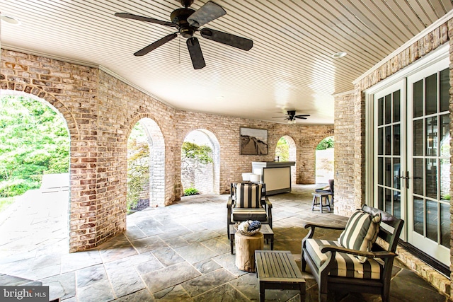 1034 Founders Ridge Ln, Mclean, VA 22102 - view of patio / terrace with french doors and a ceiling fan