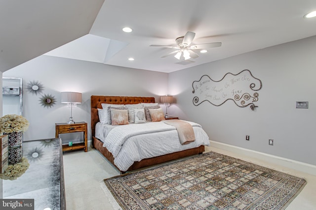 1034 Founders Ridge Ln, Mclean, VA 22102 - bedroom with light colored carpet, recessed lighting, and ceiling fan