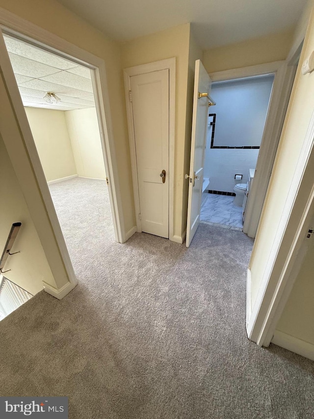 426 S Church St, Clifton Heights, PA 19018 - hall with carpet flooring and baseboards