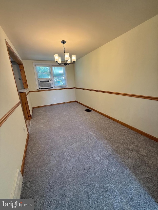 426 S Church St, Clifton Heights, PA 19018 - carpeted empty room with a chandelier, baseboards, and cooling unit