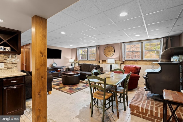 115 Bailey Settlement Hwy, Clearfield, PA 16830 - dining space with a drop ceiling and recessed lighting