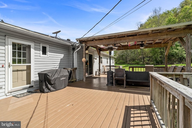 115 Bailey Settlement Hwy, Clearfield, PA 16830 - wooden terrace with ceiling fan