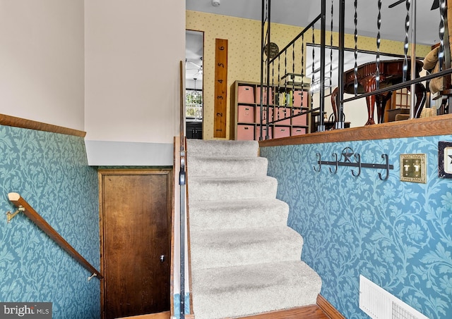 115 Bailey Settlement Hwy, Clearfield, PA 16830 - stairway with wallpapered walls