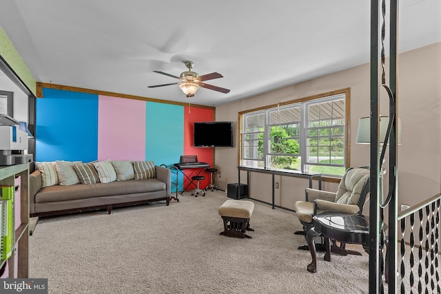 115 Bailey Settlement Hwy, Clearfield, PA 16830 - carpeted living area featuring ceiling fan