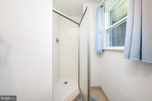 4115 Grandview Rd, Hanover, PA 17331 - bathroom featuring a shower stall and a textured ceiling