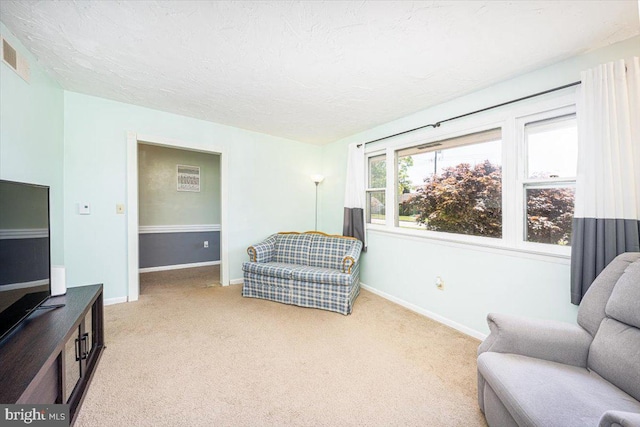 4115 Grandview Rd, Hanover, PA 17331 - sitting room featuring light colored carpet, baseboards, and a textured ceiling