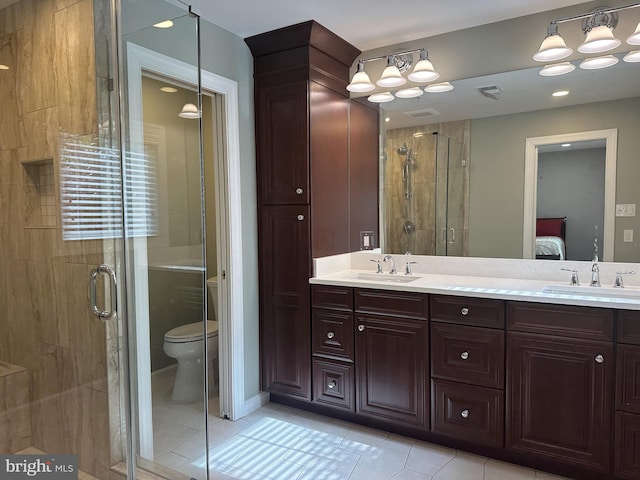 93 Heron Ln, Occoquan, VA 22125 - full bath featuring ensuite bath, a shower stall, tile patterned floors, and double vanity