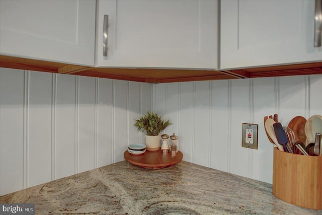 kitchen view of light stone counters
