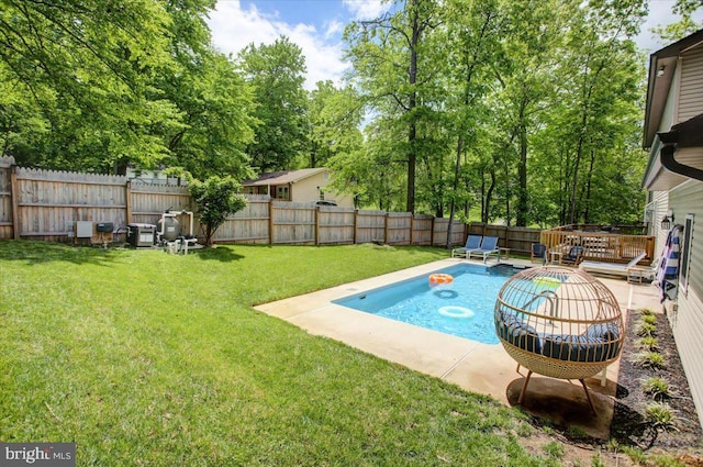 view of pool featuring a deck
