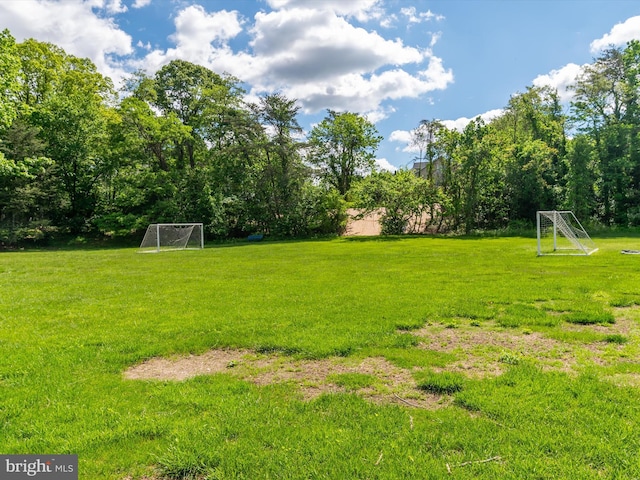 view of yard with an area for soccer
