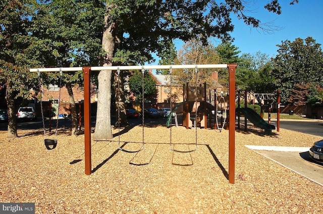 view of community jungle gym