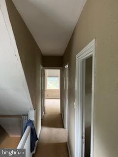 corridor featuring carpet flooring