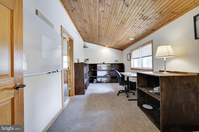 32 Black Bear Rd, Albrightsville, PA 18210 - carpeted home office with wooden ceiling and lofted ceiling