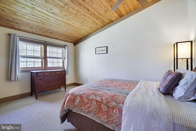 32 Black Bear Rd, Albrightsville, PA 18210 - carpeted bedroom with vaulted ceiling, baseboards, and wooden ceiling