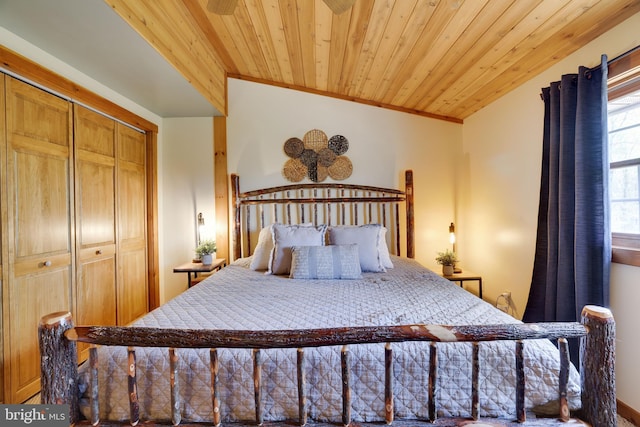 32 Black Bear Rd, Albrightsville, PA 18210 - bedroom featuring wooden ceiling and a closet