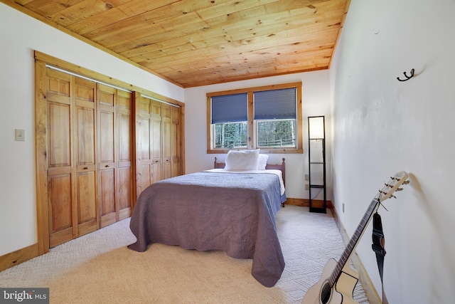 32 Black Bear Rd, Albrightsville, PA 18210 - bedroom featuring wood ceiling, carpet, multiple closets, and baseboards